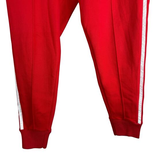 Adidas Pants Mens Small Red Joggers Athletic Three Stripes Trefoil Pockets - Picture 4 of 10